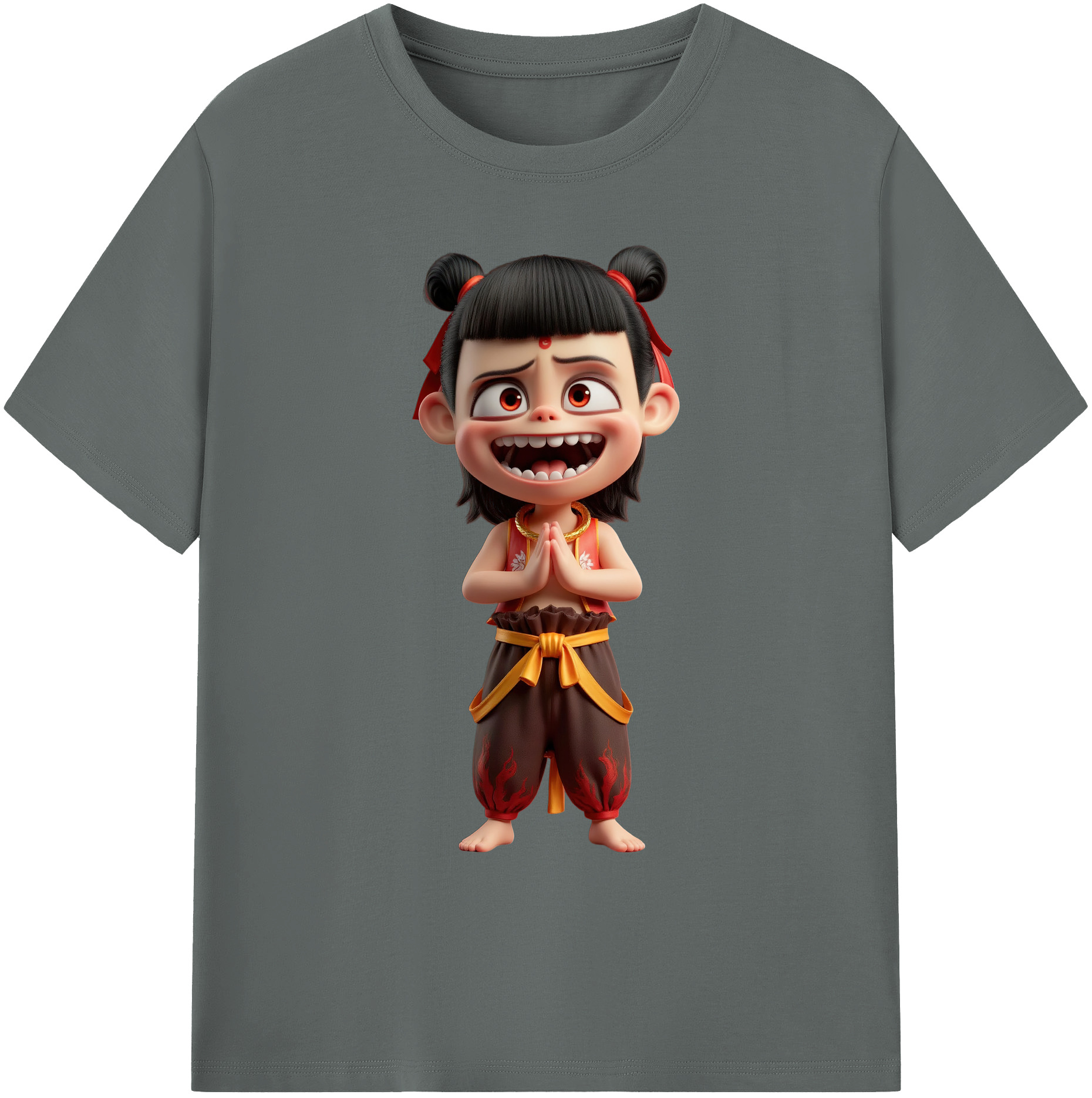 （画像用） Ne Zha 2 ナタ 魔童の大暴れ 綿100％ メンズ半袖Tシャツ｜肌触りやわらか＆通気性